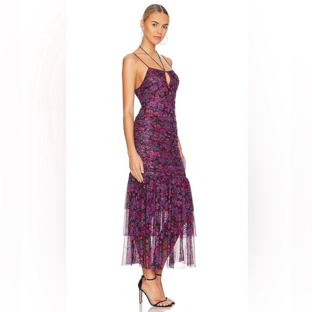 MISA Los Angeles - Women's Nicola Shirred Floral Midi-Dress. Size XL.